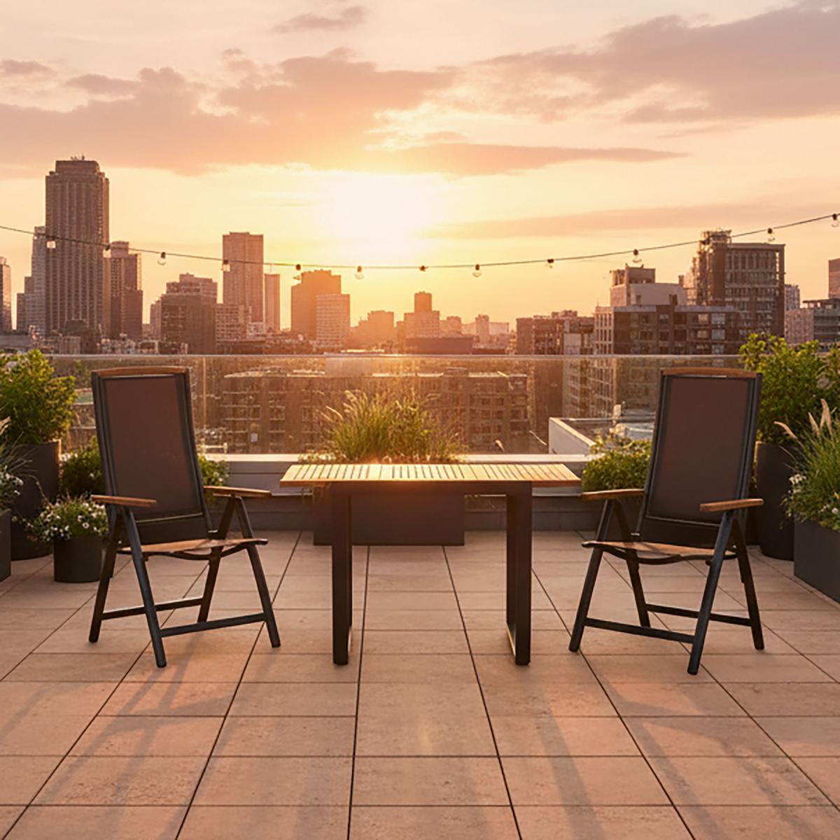 Vrtni Set Siena, 3-Delni - siva/barve grafita, Moderno, kovina/tekstil - Gardenson