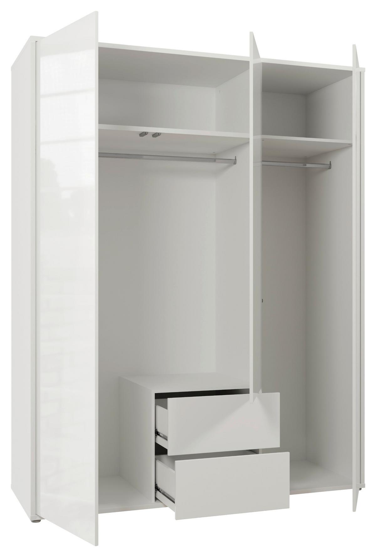 Omara S Klasičnimi Vrati Alice, Bela - bela/visoki sijaj, Trend, leseni material (169/214/60cm) - Carryhome
