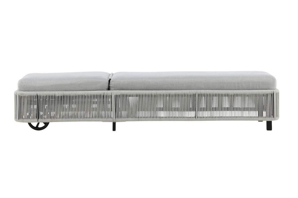 SONNENLIEGE VIRYA - Schwarz/Grau, KONVENTIONELL, Textil/Metall (75/32/205cm) - Gardenson