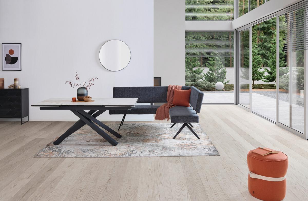 ŁAWKA NAROŻNA CHIOS - ciemnoszary/czarny, Konventionell, metal/tkanina (150/190cm) - MID.YOU