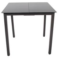Gartentisch ca. 80x73x80 cm Schwarz - Schwarz, Basics, Glas/Metall (80/73/80cm) - MID.YOU