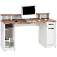 Masa de scris TOBI MX 166 - alb/culoare lemn stejar, Modern, material pe bază de lemn (150/91/68cm) - Modern Living