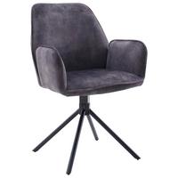 KRZESŁO Z PODŁOKIETNIKAMI OTTAWA - antracytowy/czarny, Modern, metal/tkanina (60/86/62cm) - Premium Living