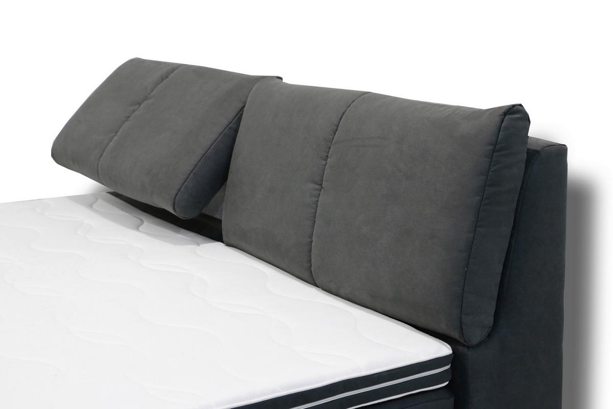 Boxspringbett Tabea Anthrazit ca. 180x200cm - Anthrazit/Alufarben, KONVENTIONELL, Karton/Naturmaterialien (180/200cm) - Premium Living