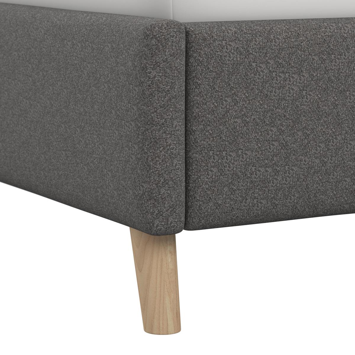 Polsterbett Cesaro ca. 180x200 cm Grau - Naturfarben/Grau, MODERN, Holz/Textil (180/200cm) - Bessagi Home