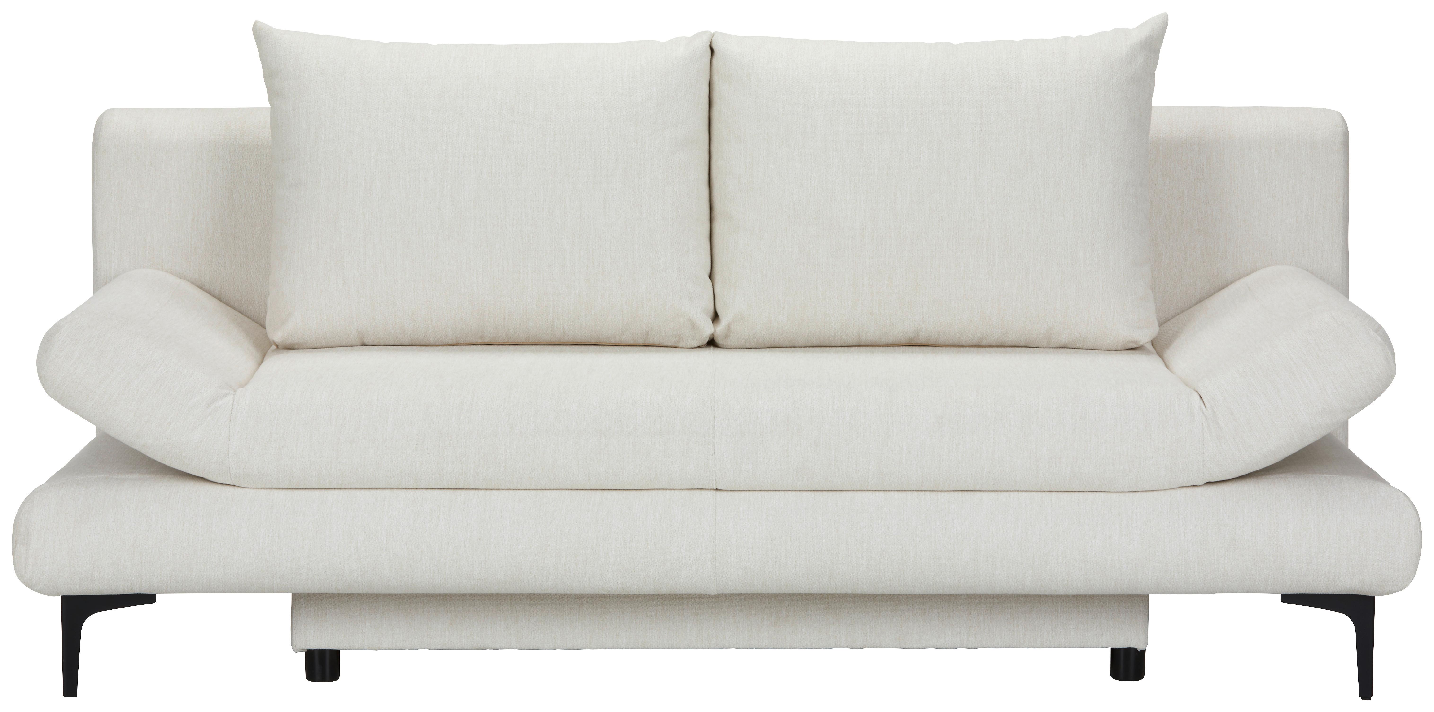 Schlafsofa in Weiß mit Bettfunktion - Schwarz/Weiß, MODERN, Textil (191/42-76/86cm) - Based