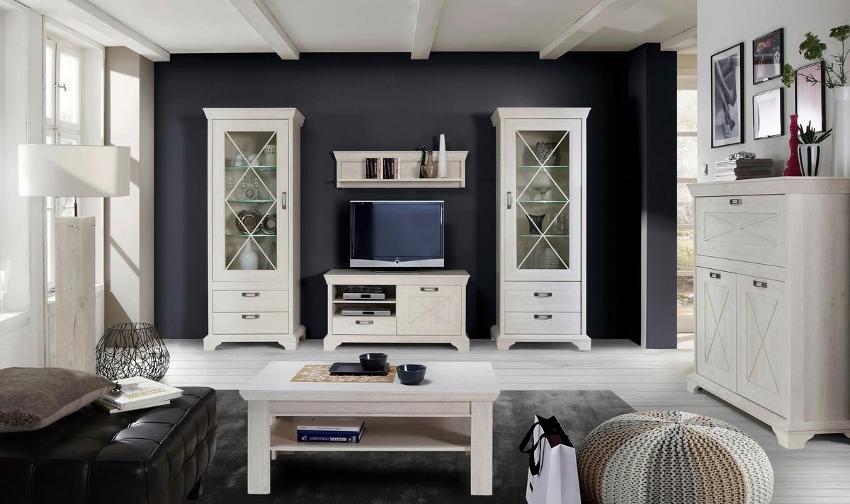 Comodă KASHMIR - alb/culoare coconar, Konventionell, metal/material pe bază de lemn (177,4/96,2/48,2cm) - Premium Living