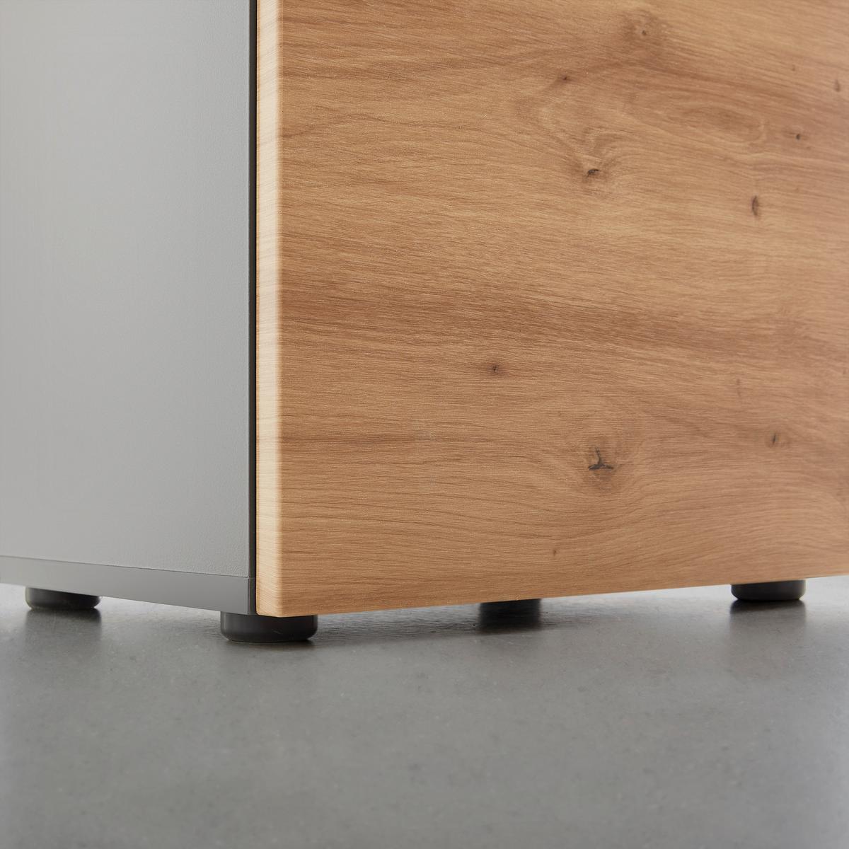 Hochschrank Memphis Artisan Eiche/Grau - Schwarz/Eiche Artisan, Modern, Holzwerkstoff/Kunststoff (40/195/31cm) - Mömax