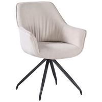 Armlehnstuhl Nova Beige - Beige/Schwarz, MODERN, Textil/Metall (64/85/62cm) - Premium Living