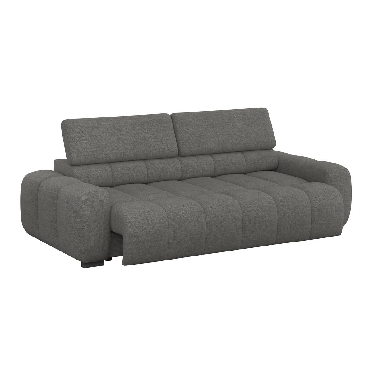 Velika Sofa Bull - crna/antracit, Trend, tekstil/plastika (248/77-97/108cm) - Luca Bessoni