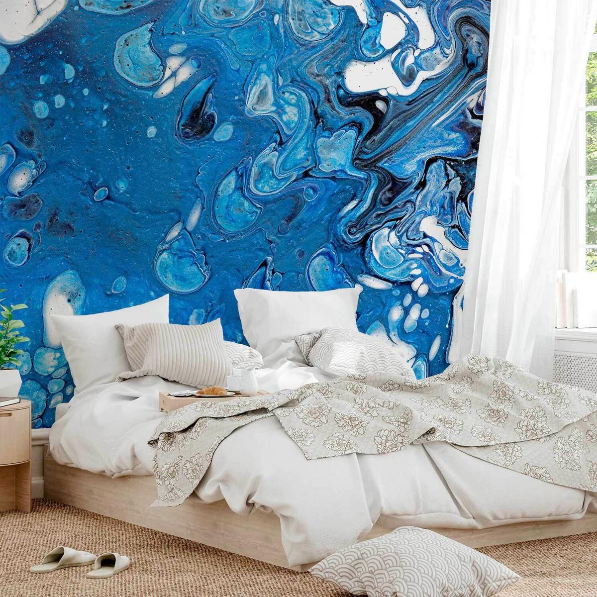 Fototapeta Blue Stream, 250x175cm - modra/bela, Trendi, tekstil (250/175cm) - artgeist