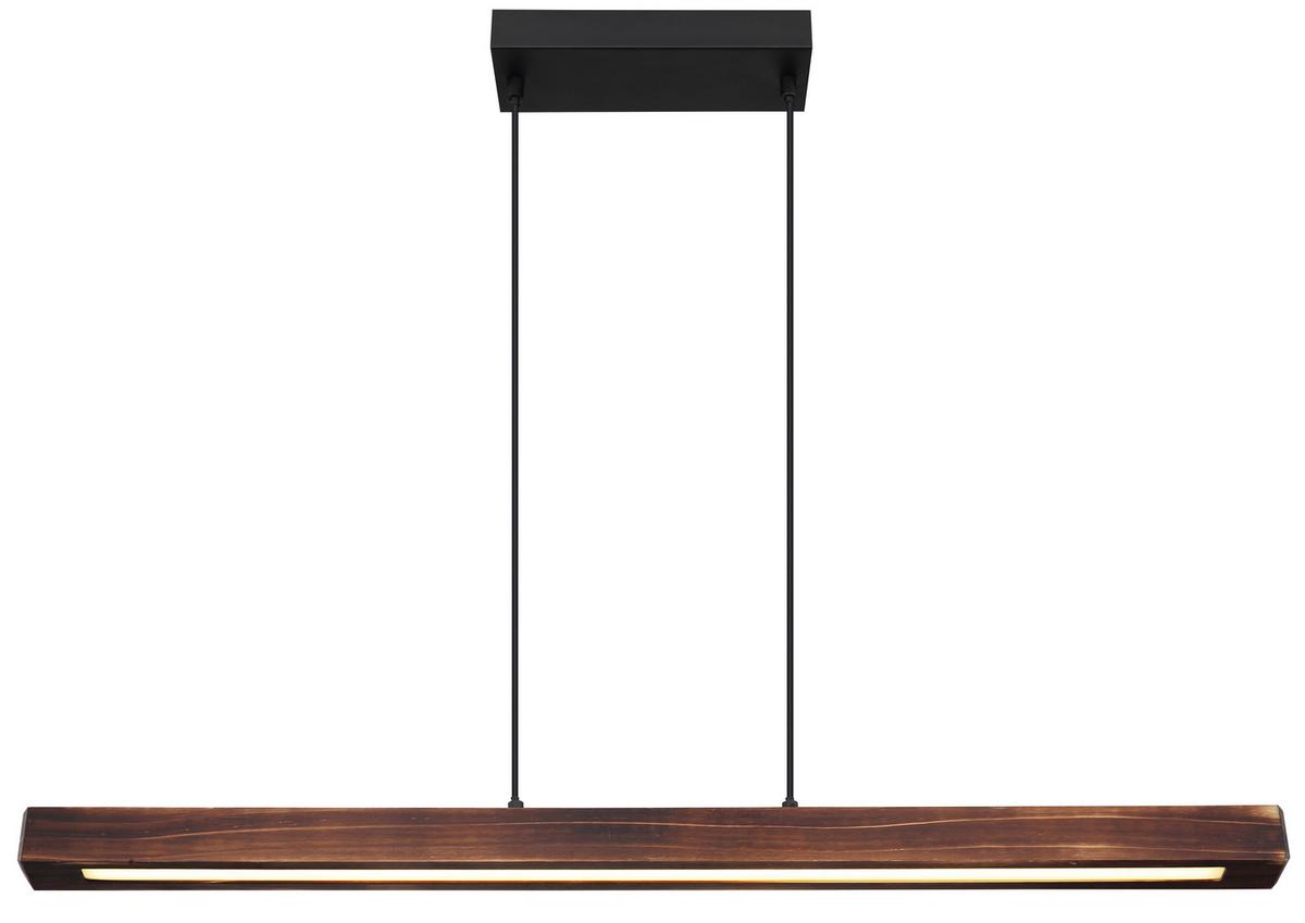 Viseča Led-svetilka 15536h Tibeon - črna/temno rjava, Natur, kovina/umetna masa (90/8/120cm) - Globo