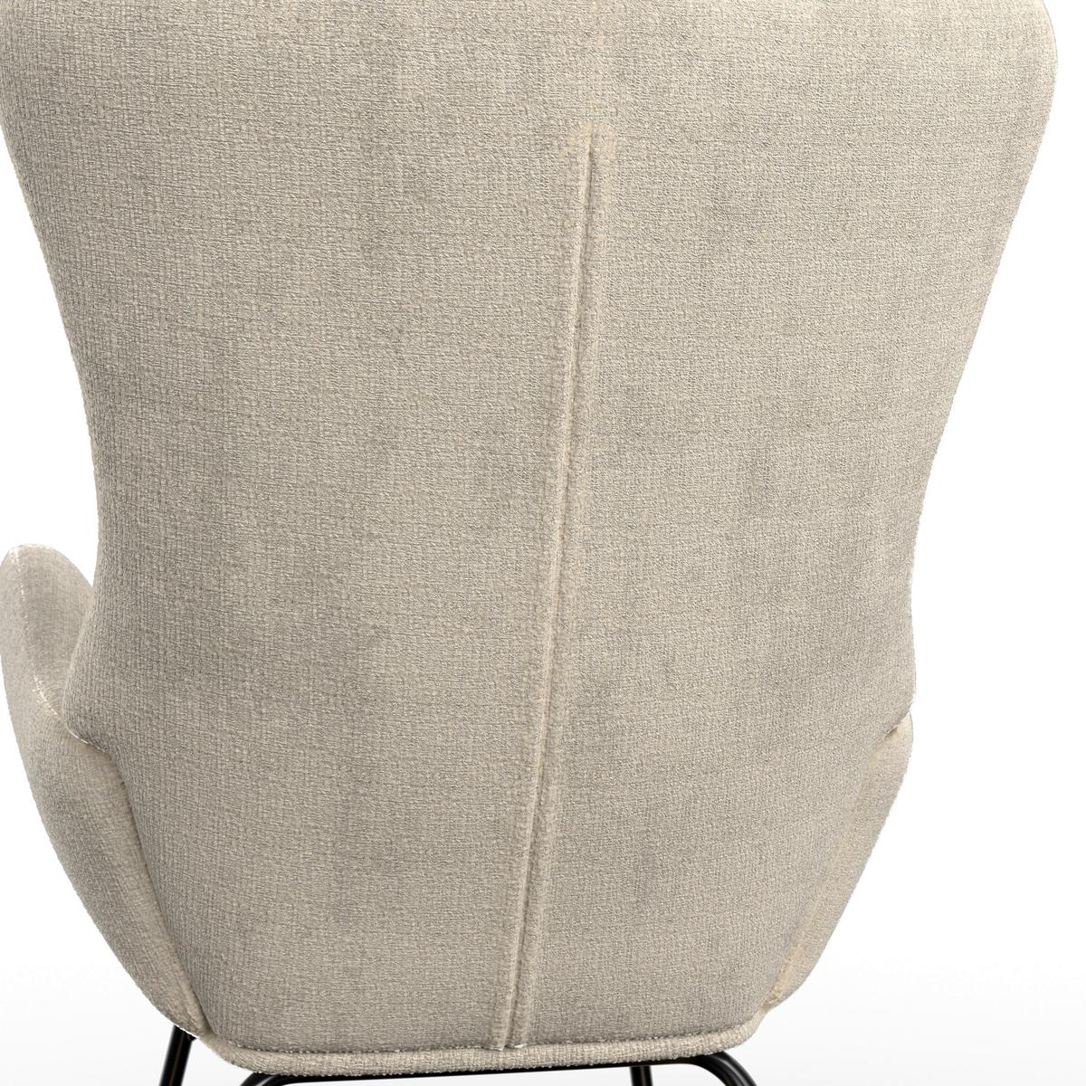 Schaukelsessel Emilio Chenille Beige - Beige/Naturfarben, MODERN, Holz/Textil (68/92/87cm) - Bessagi Home