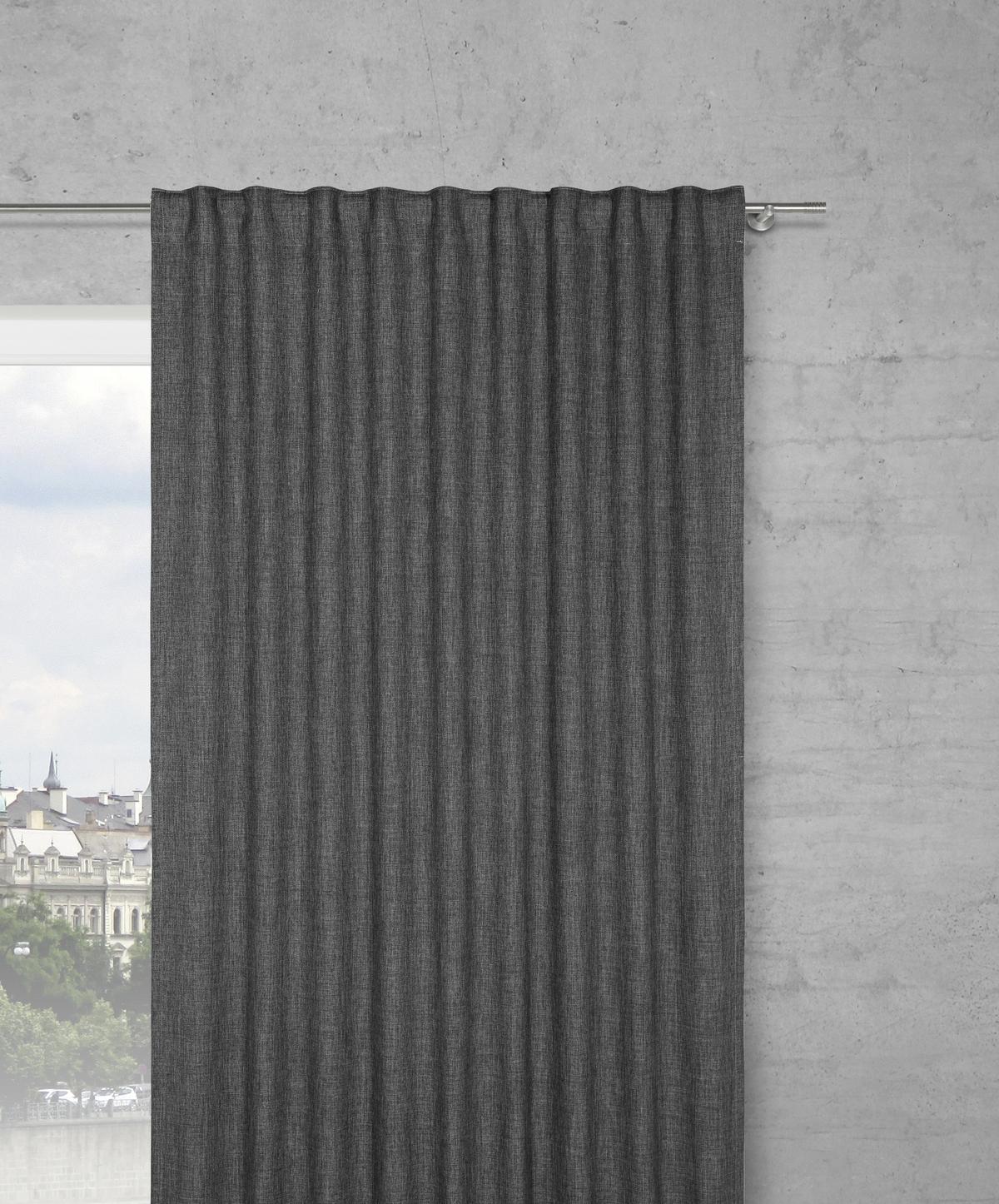 Perdea prefabricată Leo - gri, textil (135/255cm) - Premium Living