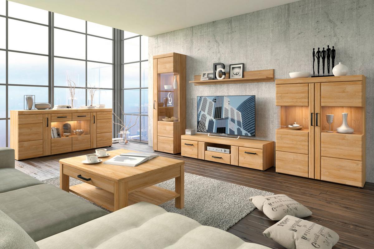 Etajeră De Perete Cortina - culoare lemn stejar, Modern, material pe bază de lemn (117,6/19,6/21,9cm) - Modern Living