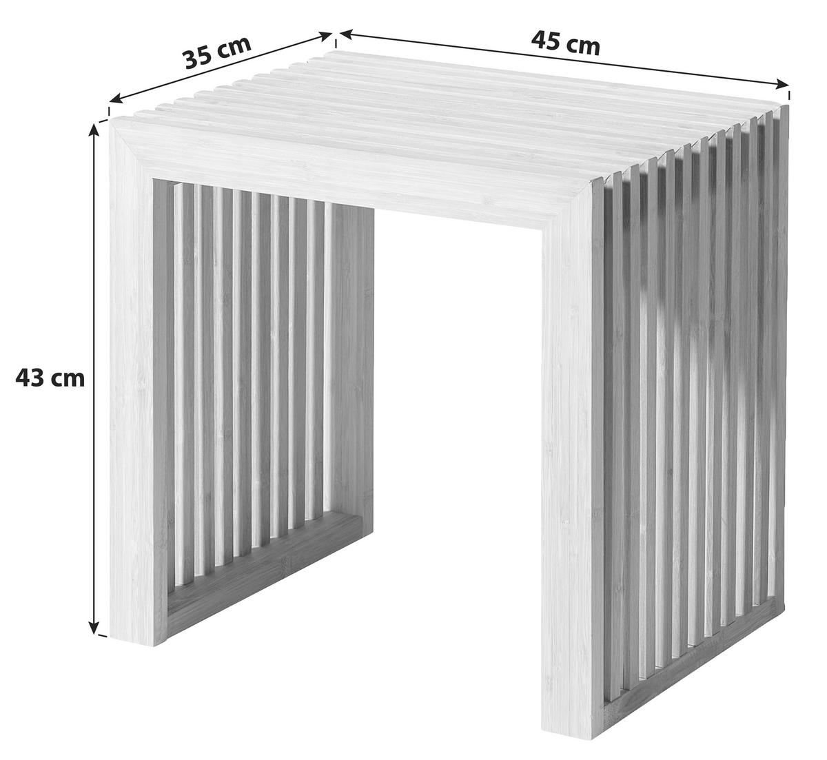 Hocker RIB ca. 45x43x35 cm - KONVENTIONELL, Holz (45/43/35cm) - MID.YOU
