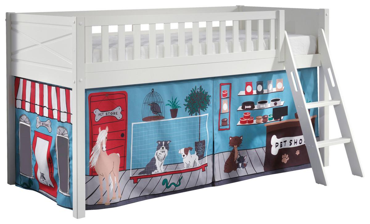 Spielbett Scott ca. 90x200 cm Weiß - Naturfarben/Weiß, ROMANTIK / LANDHAUS, Holz (90/200cm) - Vipack