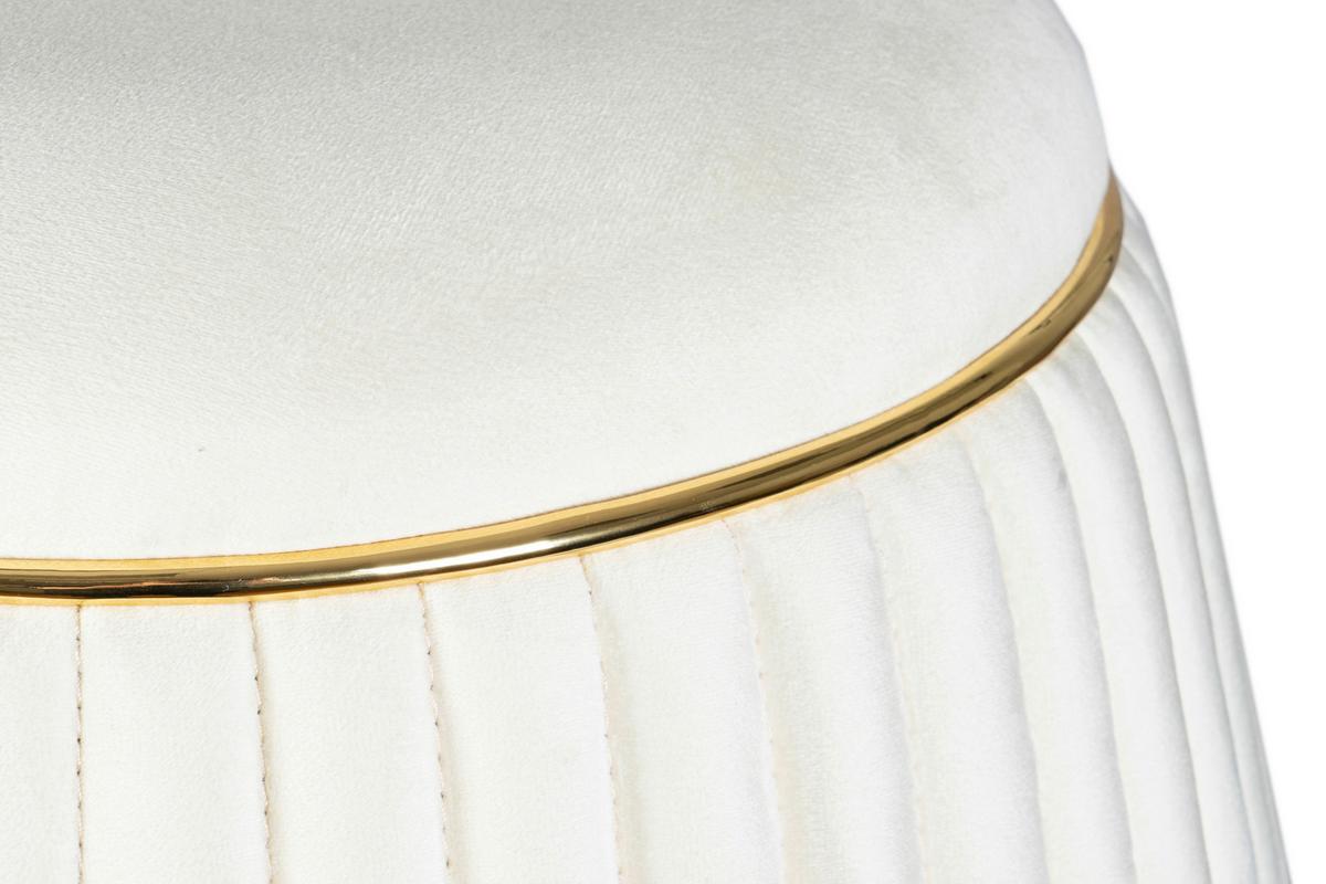 HOCKER DORIC 225 - Beige/Goldfarben, Design, Textil (51,5/53cm) - Kayoom