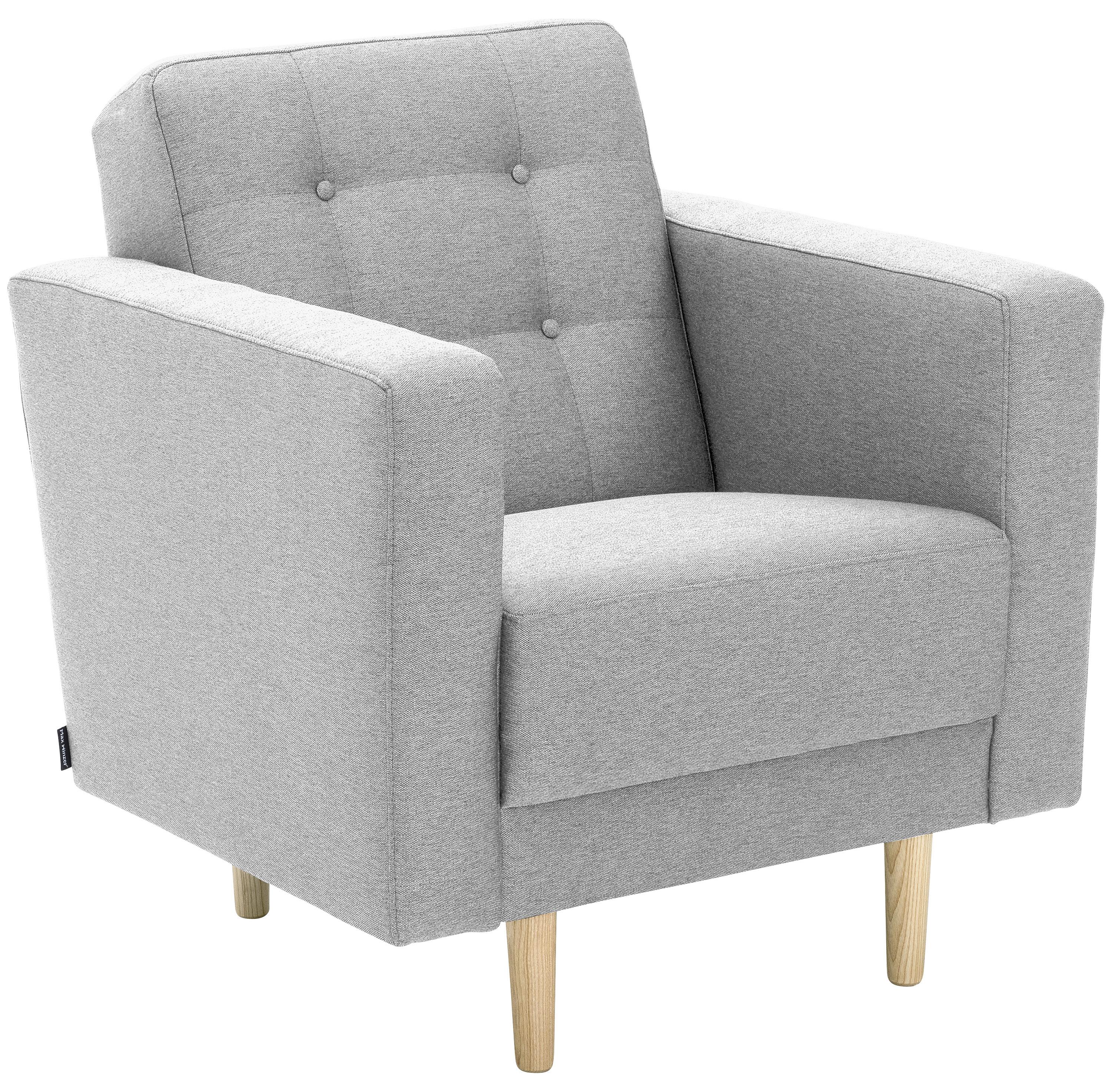 Polstersessel Jasmin Hellgrau Flachgewebe - Eschefarben/Hellgrau, MODERN, Holz/Textil (75/81/83cm) - Max Winzer