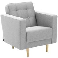 Polstersessel Jasmin Hellgrau Flachgewebe - Eschefarben/Hellgrau, MODERN, Holz/Textil (75/81/83cm) - Max Winzer