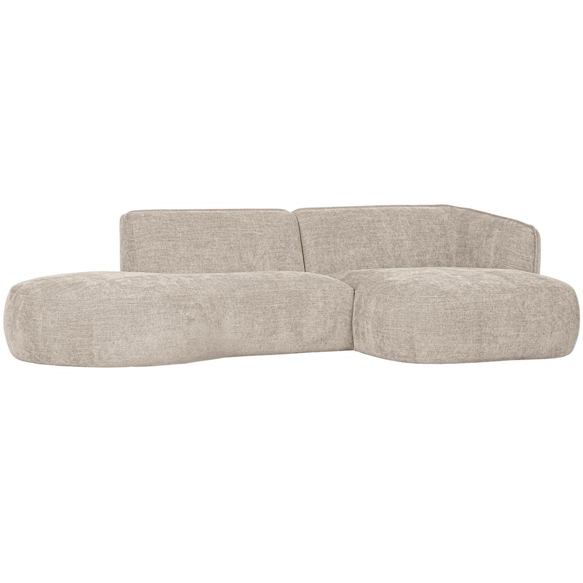 Ecksofa Polly Sandfarben - Sandfarben/Schwarz, Design, Kunststoff/Textil (275/150cm) - Livetastic