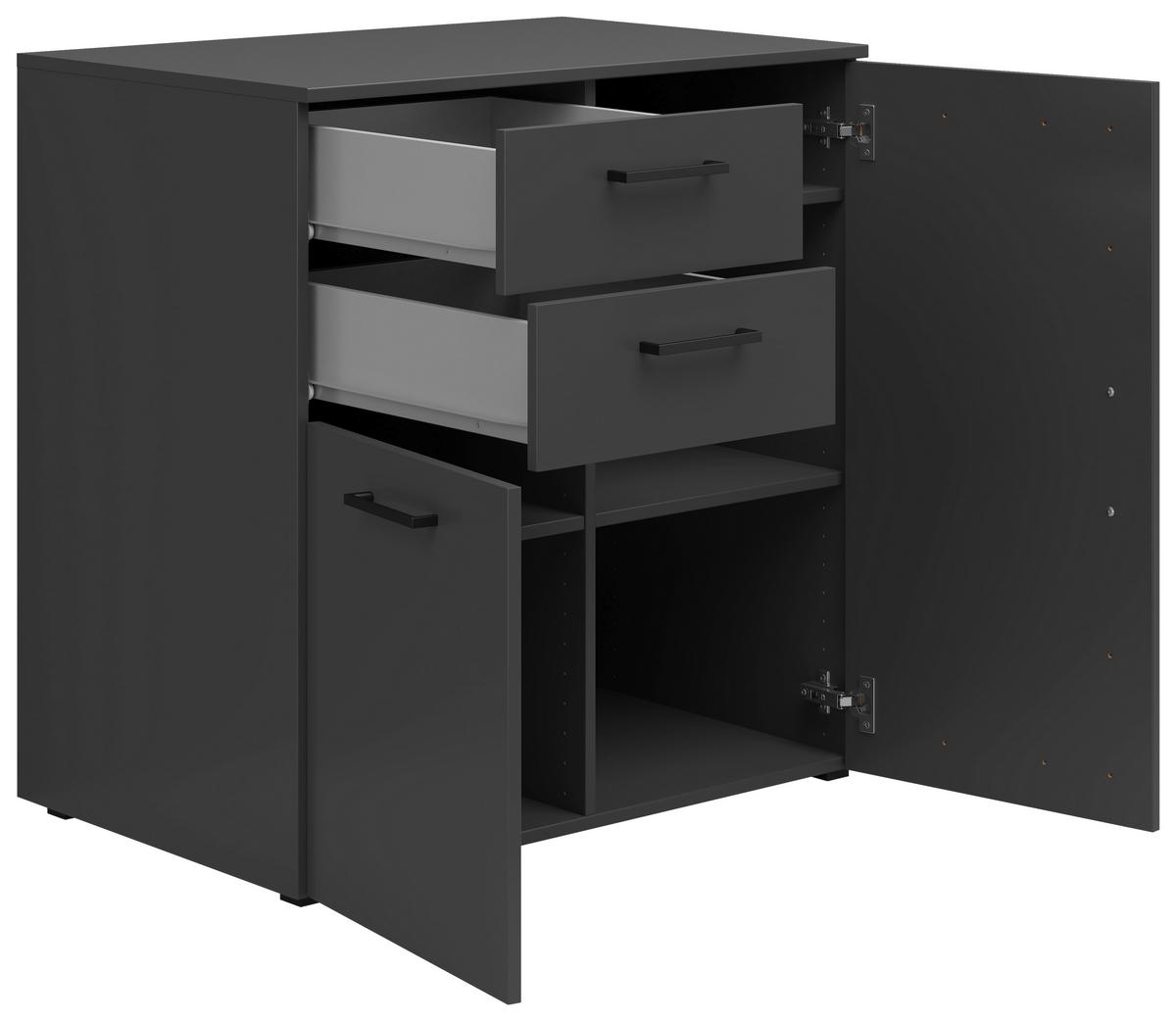 Kommode Multistauraum Graphitfarben - Anthrazit/Graphitfarben, Modern, Holzwerkstoff/Kunststoff (80/83/52cm) - Premium Living