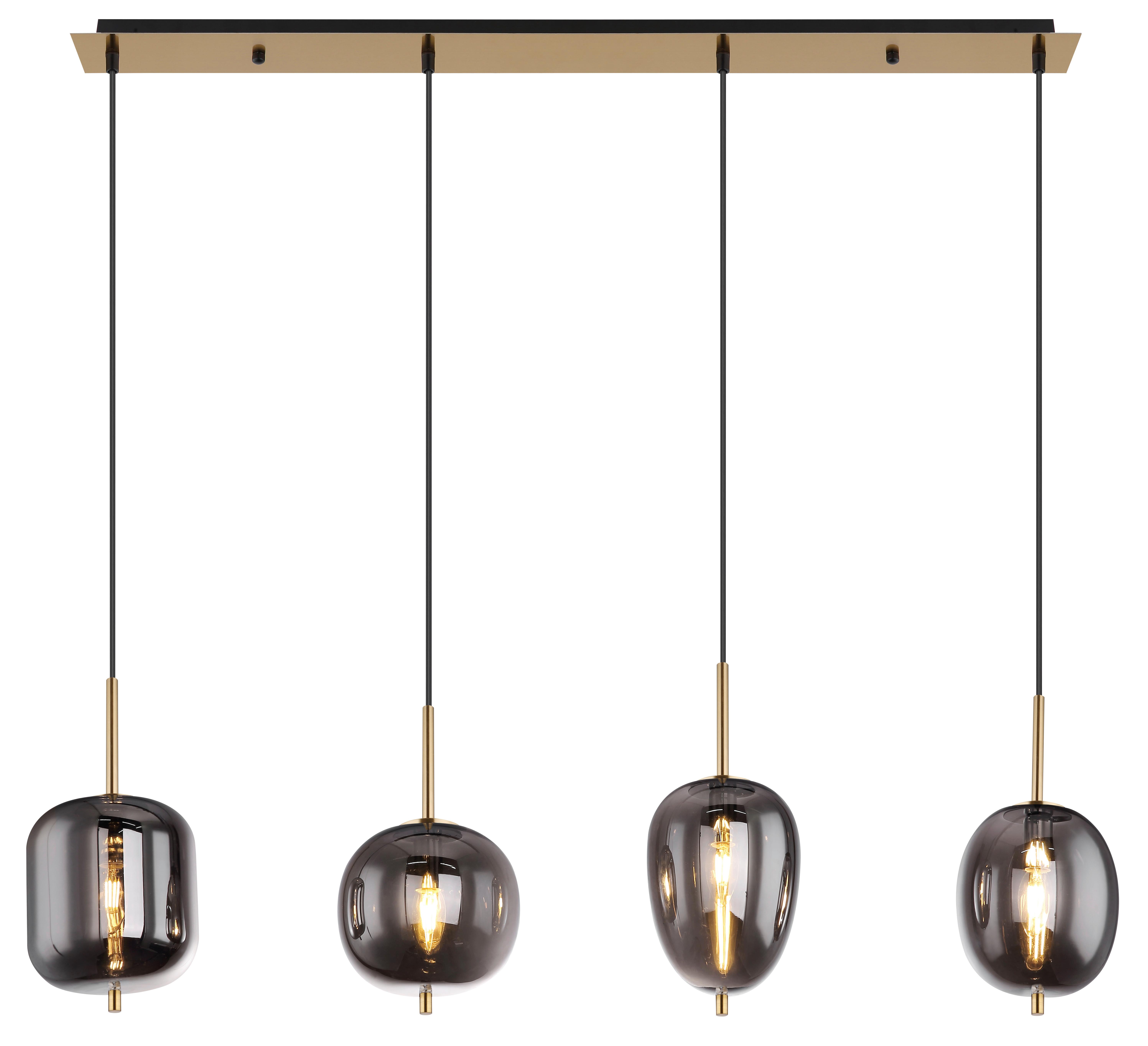 Hängeleuchte Blacky I Messingfarben max. 40 Watt - Messingfarben, Design, Glas/Metall (110/18,5/120cm) - Globo