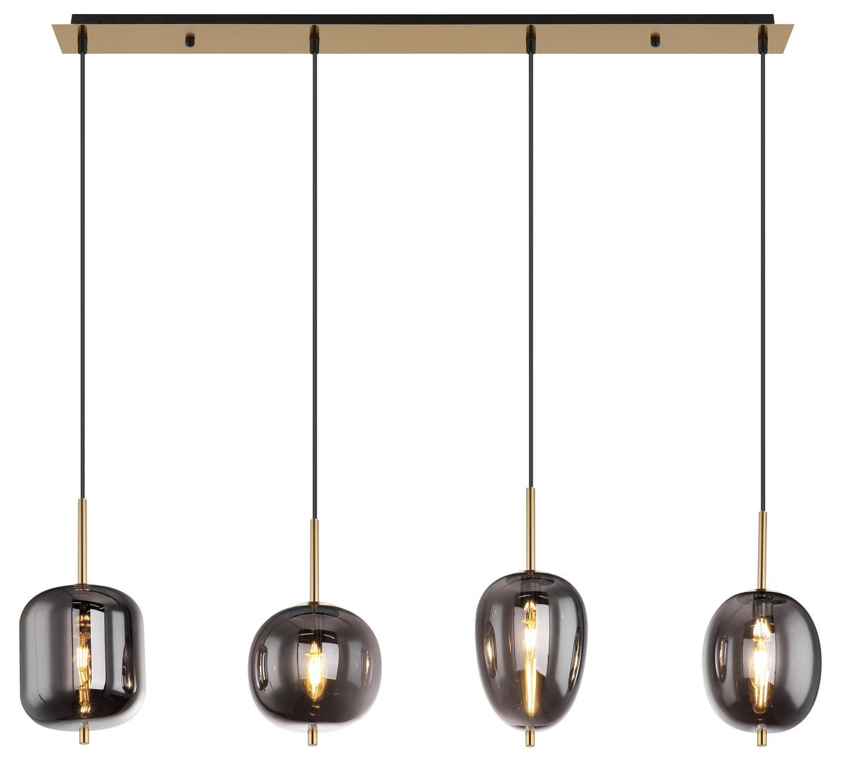 LAMPA WISZĄCA 15345-4MM - kolor mosiężny, Design, metal/szkło (110/18,5/120cm) - Globo