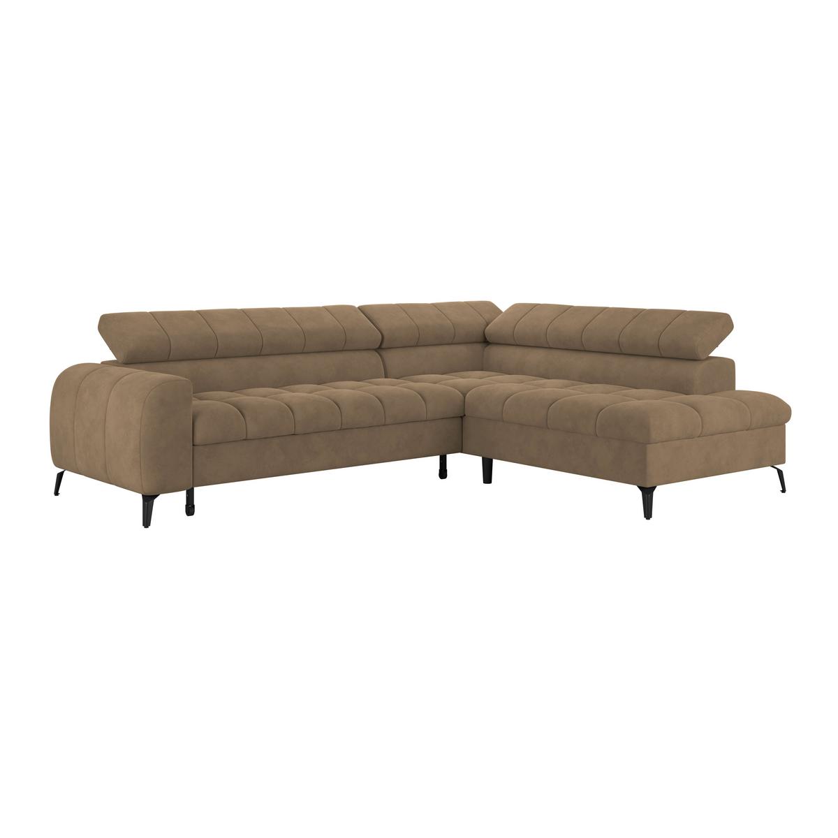 Kutna Garnitura Volf - smeđa/crna, Trend, tekstil/metal (261/203cm)