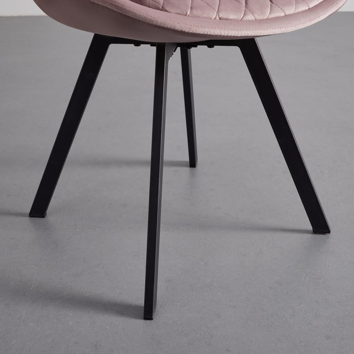 KRZESŁO MIA - różowy/czarny, Modern, metal/tkanina (49/83/53cm) - Bessagi Home