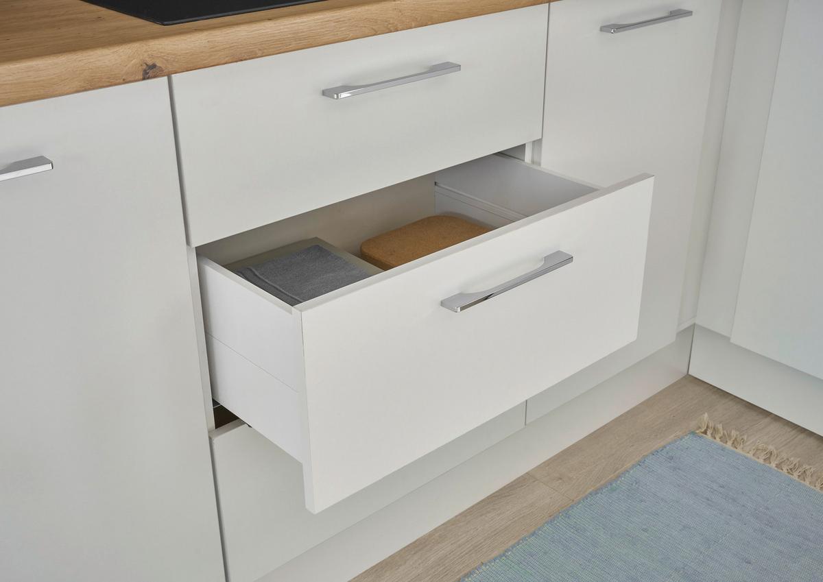 Konyhablokk Gépek Nélkül Turin Z 220 White - króm/Artisan tölgy, Trend, faalapú anyag/fém (220cm) - MID.YOU