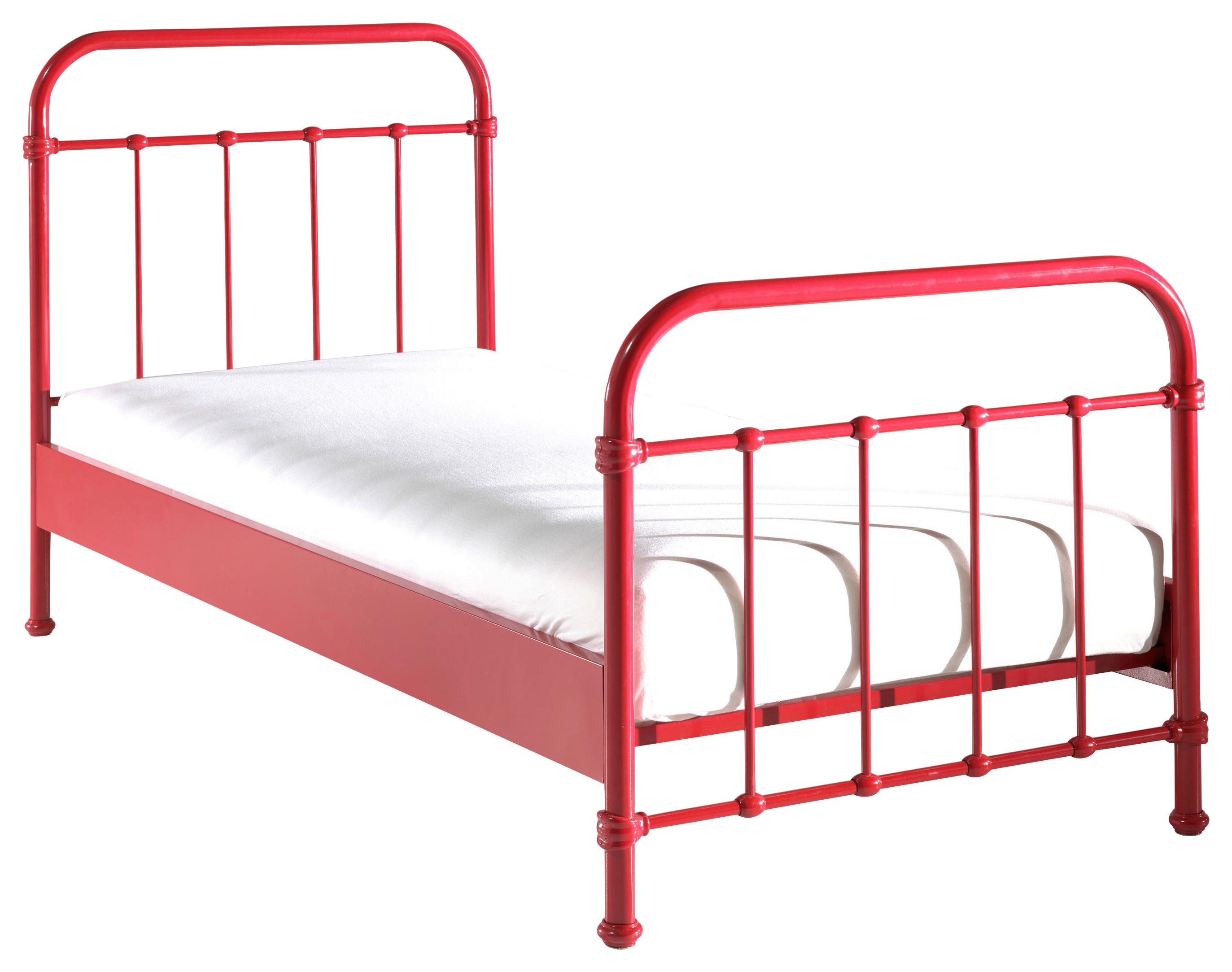 Kinder-/Juniorbett New York ca. 90x200 cm Rot - Rot, ROMANTIK / LANDHAUS, Metall (90/200cm) - MID.YOU