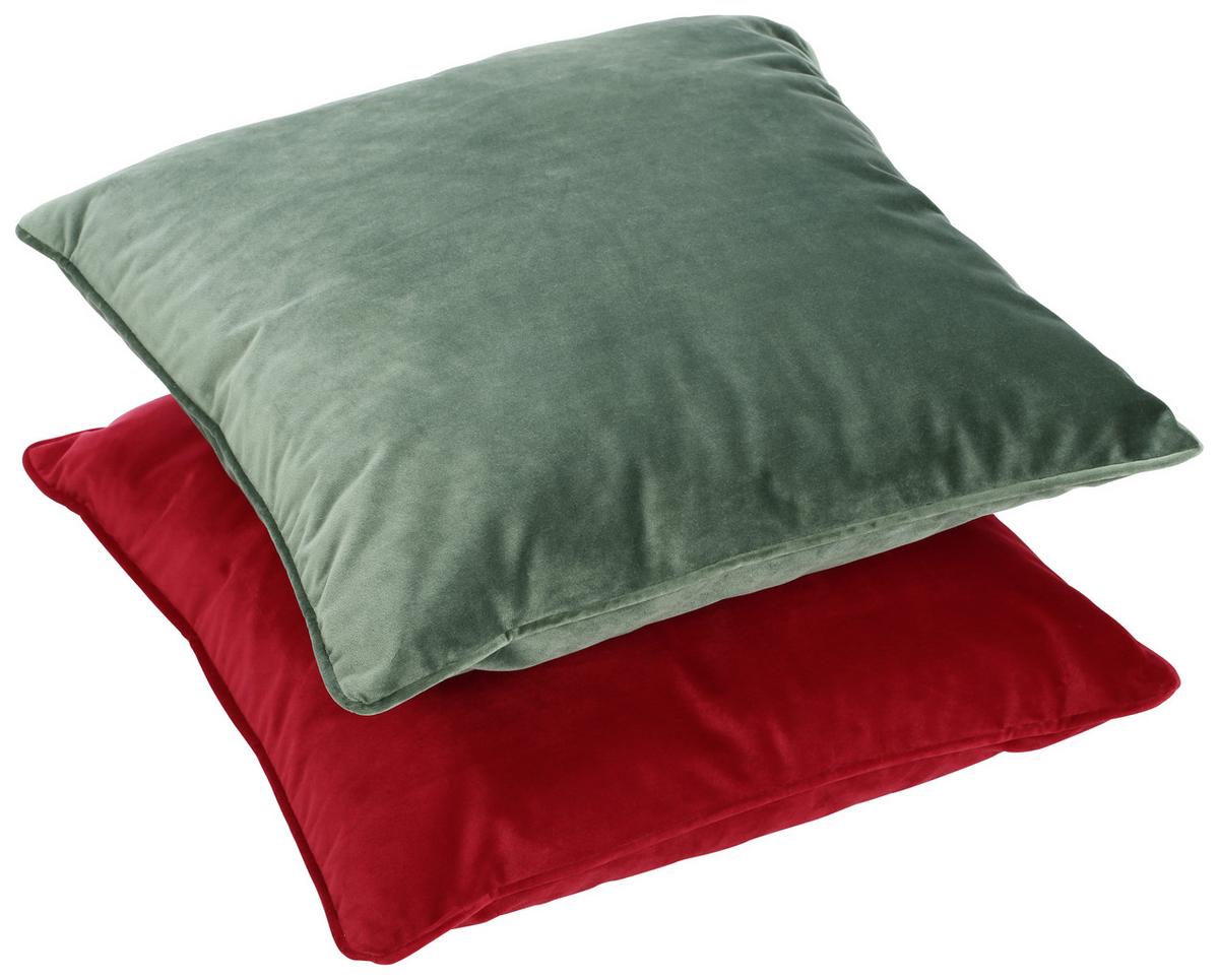 Zierkissen Viola in Grün ca. 45x45cm - Grün, KONVENTIONELL, Textil (45/45cm) - Premium Living