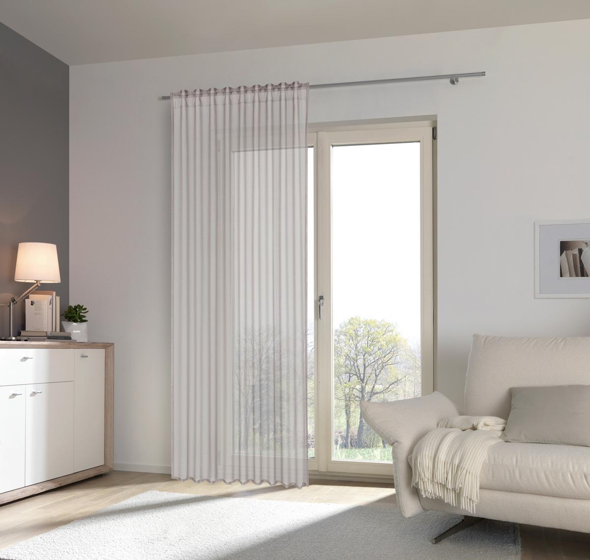 ZASŁONA GOTOWA BATIST - beżowy, Konventionell, tkanina (140/245cm) - Esposa