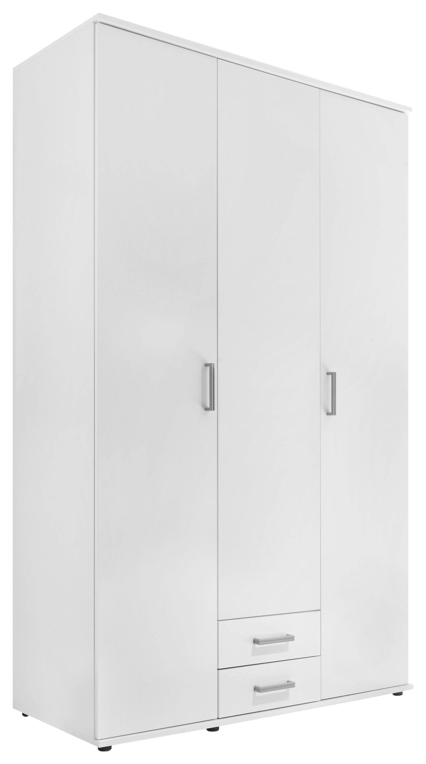 Drehtürenschrank in Weiß - Alufarben/Weiß, KONVENTIONELL, Holzwerkstoff/Kunststoff (119,6/196,3/53,5cm) - Mömax