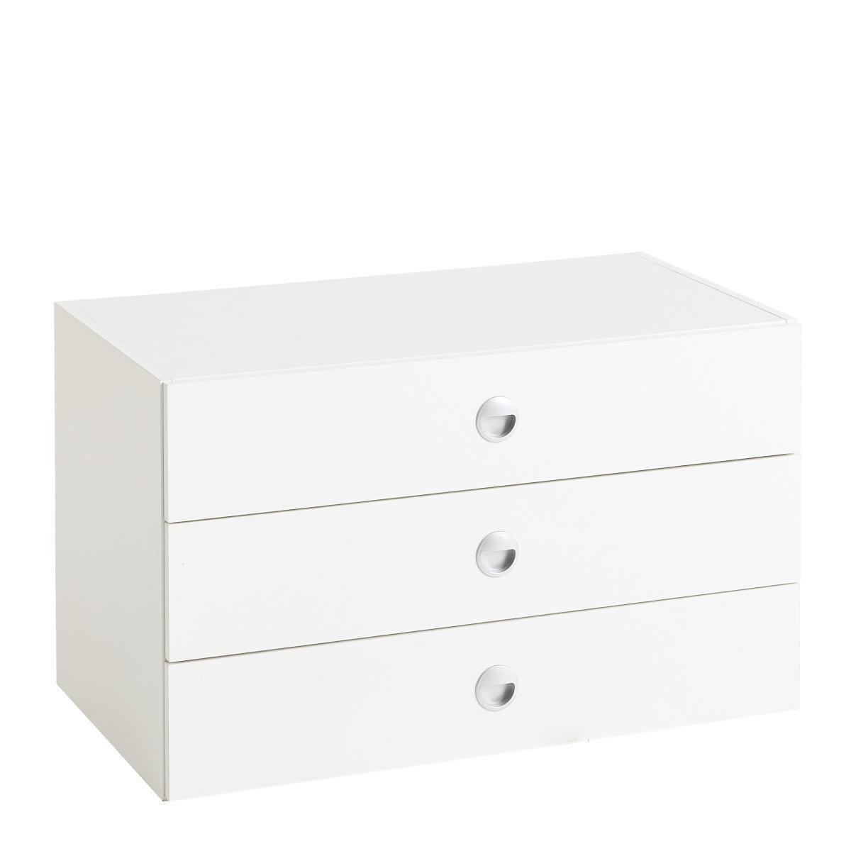 WKŁAD Z SZUFLADAMI ZUBEHÖR - biały, materiał drewnopochodny (82/49/49cm) - Carryhome