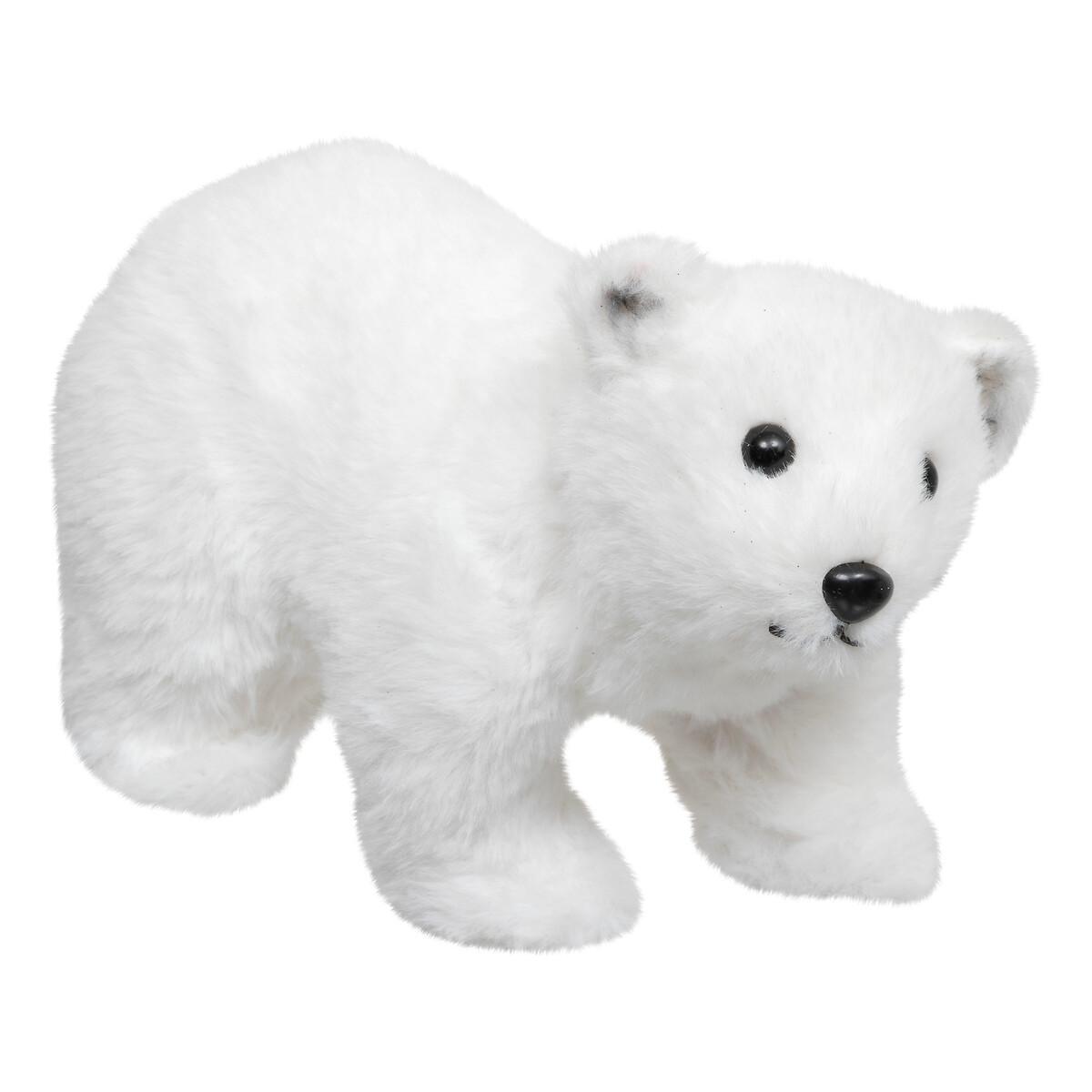 Figurină de Crăciun Walking bear - alb, Basics, plastic (11/21/10cm)