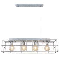 Hängeleuchte Merril Zinkfarben max. 60 Watt - Zinkfarben, Design, Metall (90/20/150cm) - Globo