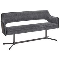 Sitbank Valletta Anthrazit/Schwarz - Anthrazit/Schwarz, MODERN, Textil/Metall (170/85/61cm) - Premium Living