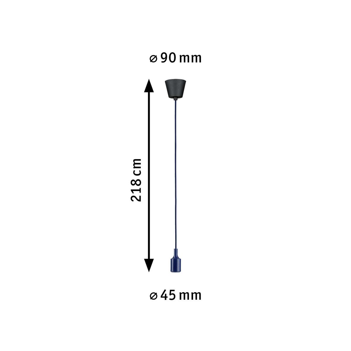Hängeleuchte Ketil Schwarz/Dunkelblau max. 60 W - Basics (9,0/215cm) - Paulmann