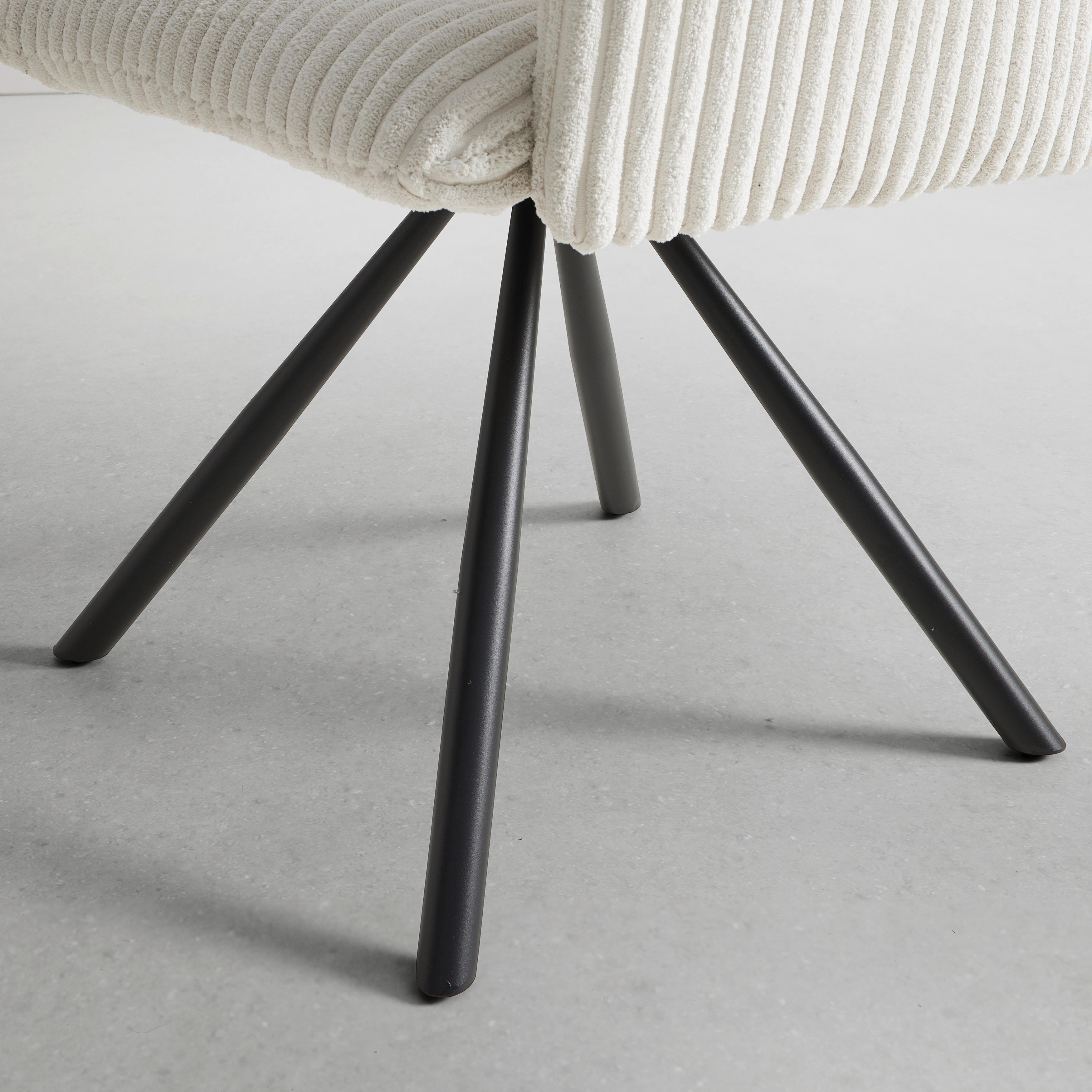 Naslanjač Jade, Bež, Žamet, Vrtljiv - črna/bež, Moderno, kovina/tekstil (64/87/63cm) - Bessagi Home