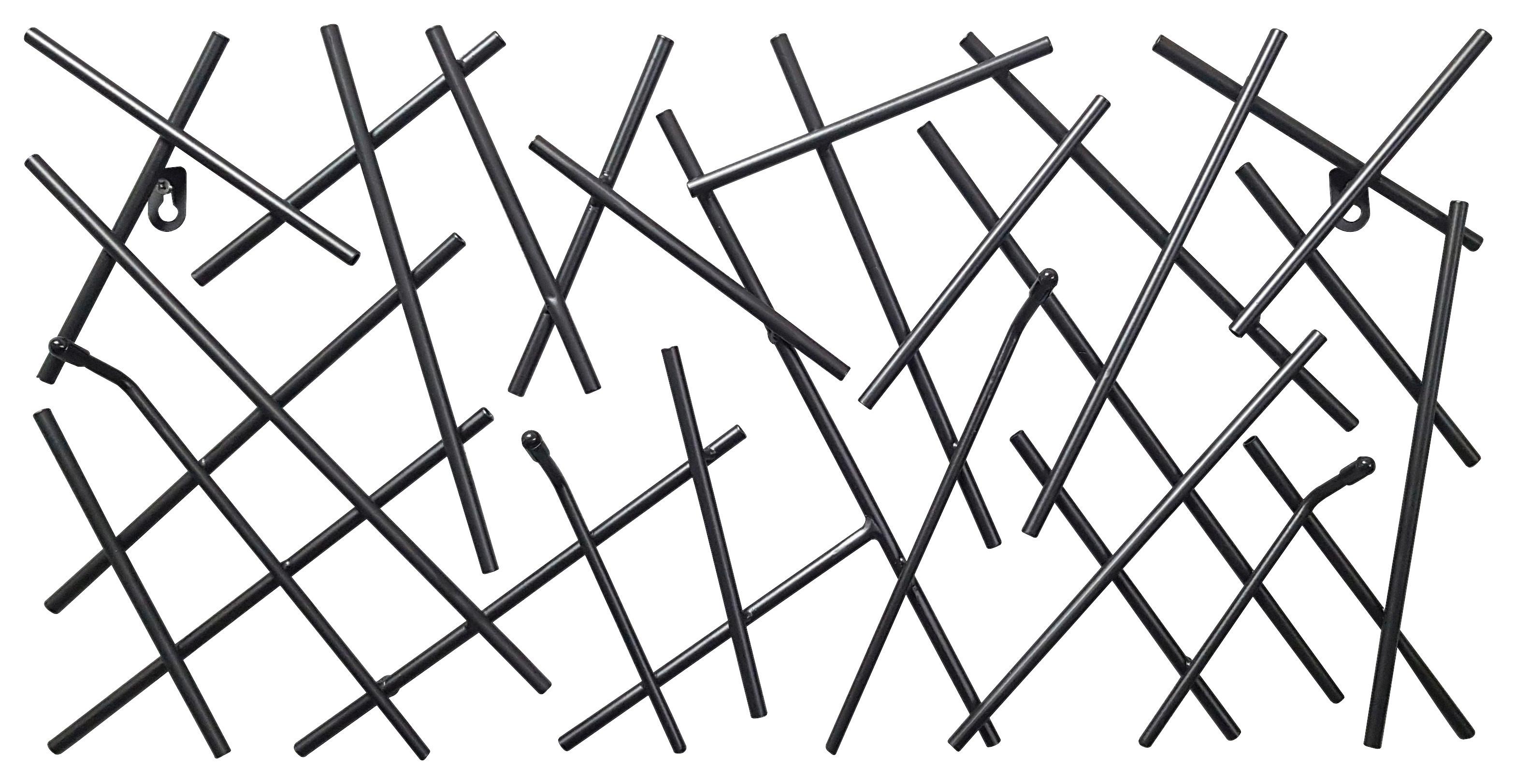 WIESZAK ŚCIENNY MIKADO 2 - czarny, Design, metal (60/30/5cm)