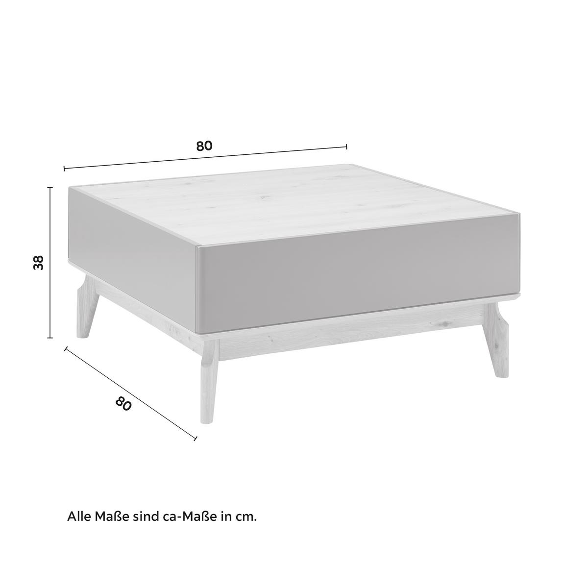 Couchtisch Holz, quadratisch, "Fosco", Eiche - Eichefarben/Grau, Modern, Holz (80/80/38cm) - Bessagi Home