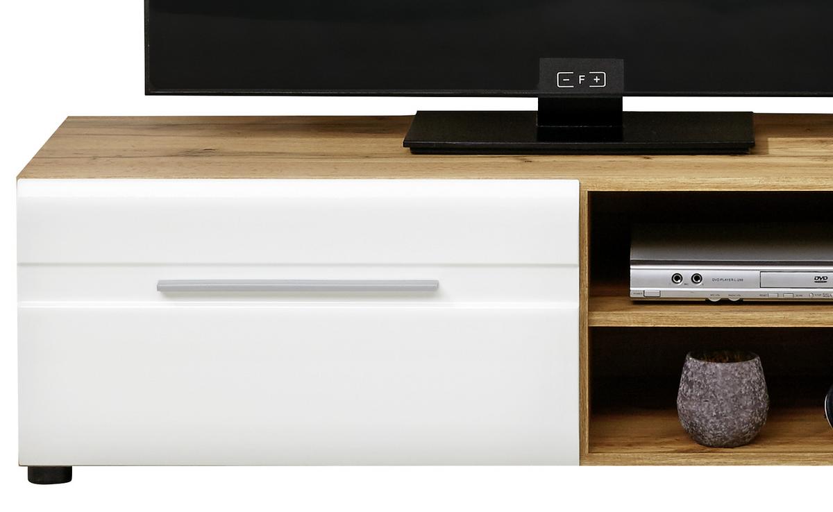 Mobilier cameră de zi Bailamos - alb/culoare lemn stejar, Modern, material pe bază de lemn (235/199,1/41,6cm) - Modern Living