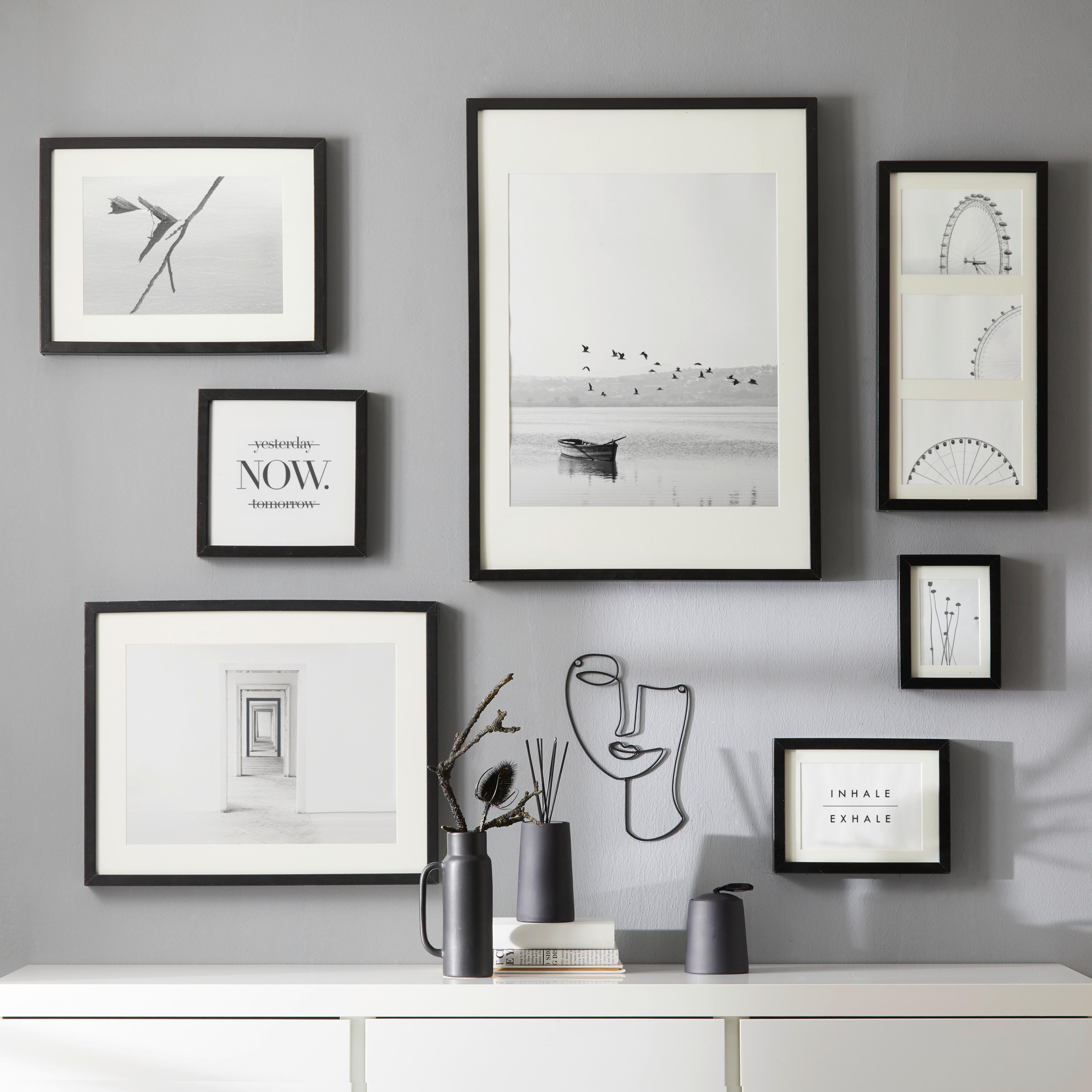 Online-GalleryKing Bilderrahmen 21x17 Cm – Grau Gewischt, Mit Entspiegeltem Kunstglas & MDF-Rückwand