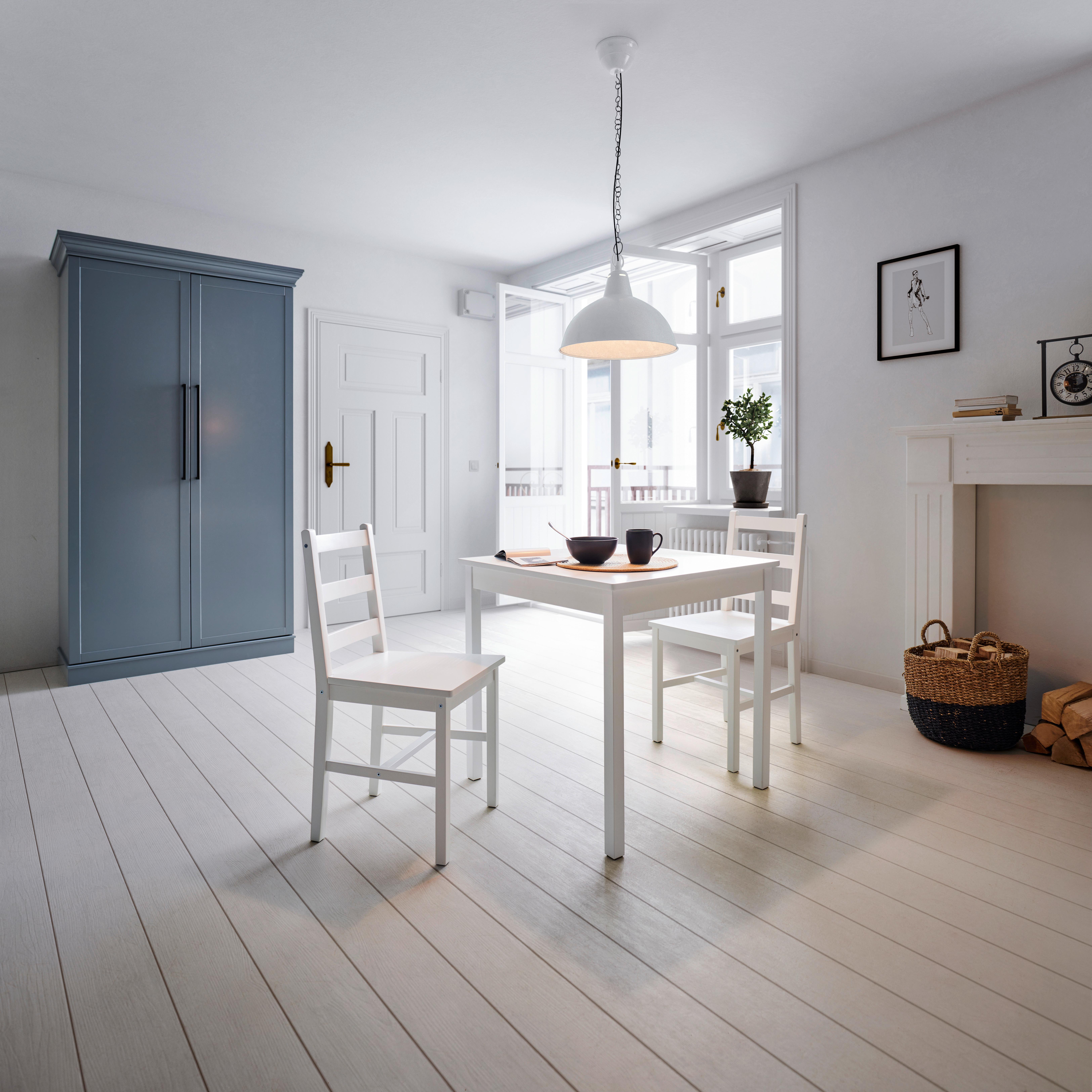 Jedilna Garnitura Matias, Borov Les, Bela, 3-Delno - bela, Moderno, les (75/75/73cm) - Bessagi Home