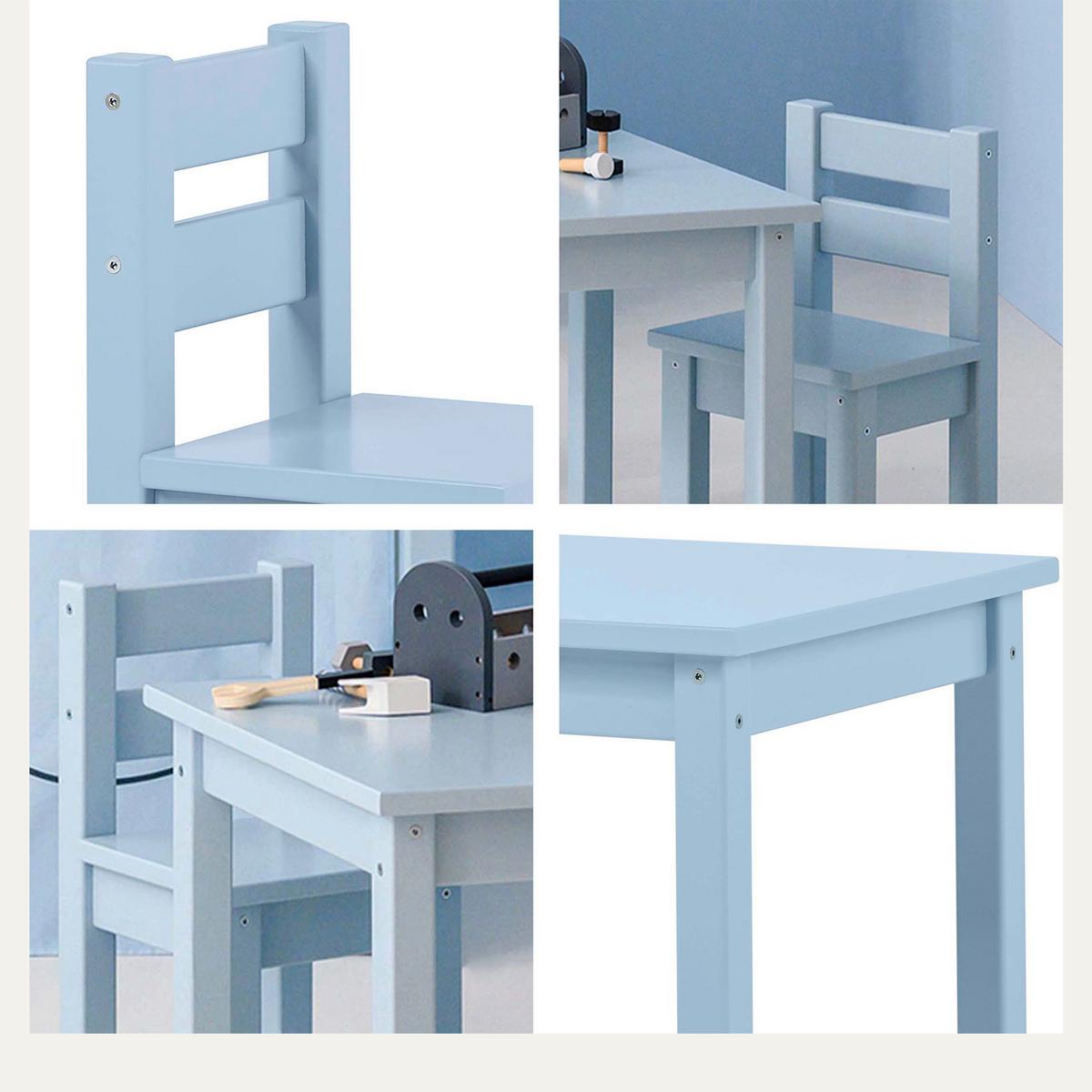 Kindersitzgruppe MADS Pastellblau Kiefer teilmassiv - Pastellblau, MODERN, Holz - MID.YOU