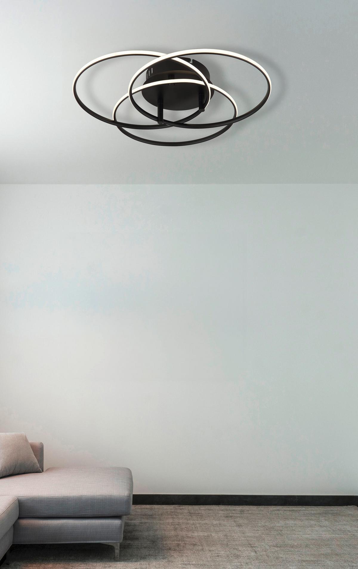 LED-DECKENLEUCHTE 67355-40 KOMBOS - Weiss/Schwarz, Design, Kunststoff/Metall (45,6/9,4cm) - Globo