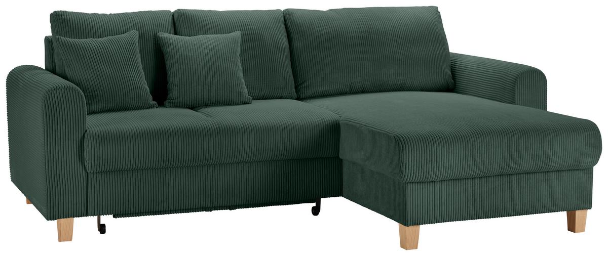 Kutna Garnitura Lille - zelena/svijetlo smeđa, Moderno, tekstil/drvo (232/110/156cm) - Best Price