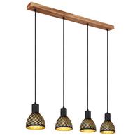 Hängeleuchte Lenna max. 60 Watt - Goldfarben/Schwarz, Basics, Metall (90/12,5/120cm) - Globo